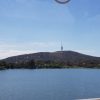 Picture shows Telstra Tower in Canberra behind Lake Burley Griffin.