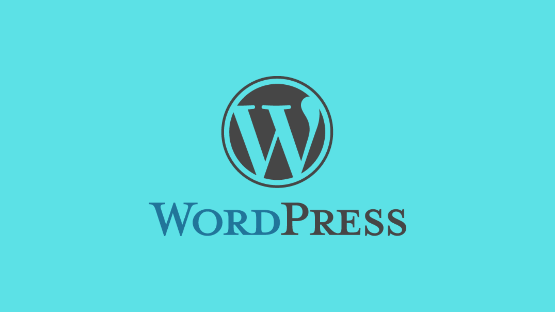 WordPress logo on blue background.